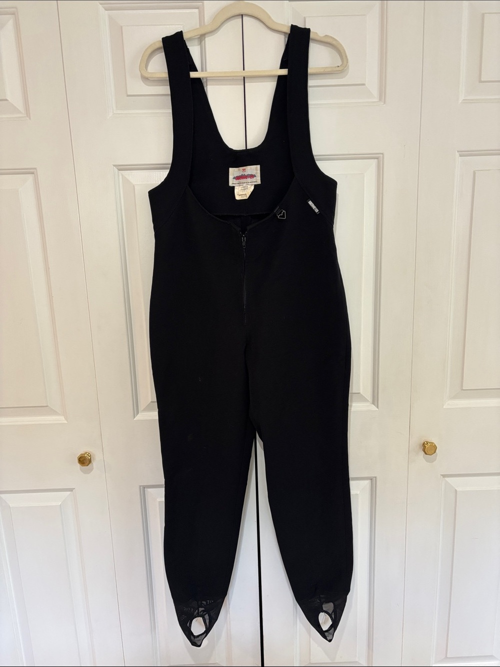Vintage Obermeyer Women’s Black Ski Bib Overalls w/ Stirrups Size 12L